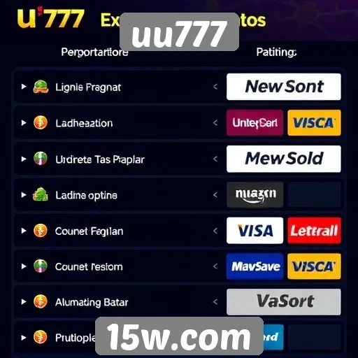 Métodos de pagamento aceitos na plataforma uu777